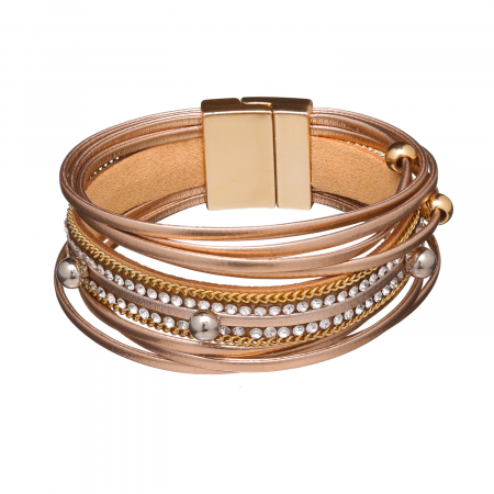 Náramok Glam Rock Rose Gold Eco Leather Rose Gold