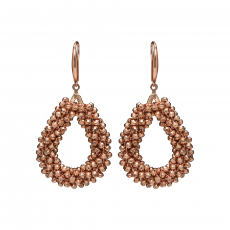 Náušnice Dila Rose Gold Crystal Beads