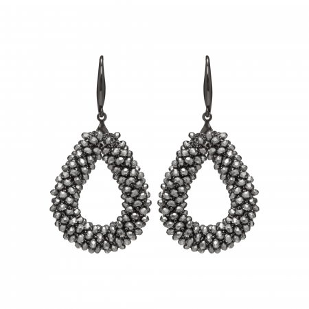 Náušnice Dila Hematit Crystal Beads 
