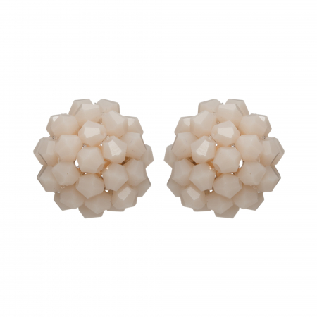 Náušnice Deny Cream Gold Crystal Beads 