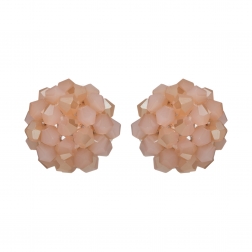 Náušnice Deny Pink Rose Gold Crystal Beads 