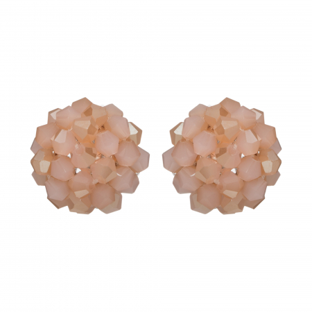 Náušnice Deny Pink Rose Gold Crystal Beads 