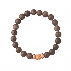 Náramok Mineral Grey Jadeit Ball Crystals Rose Gold