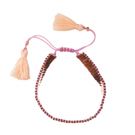 Náramok Rosegold Beads Lines Friendship Bracelet