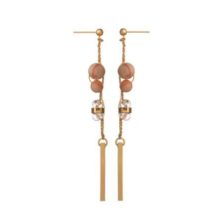 Náušnice Fine Line Peach Mineral & Crystal Gold