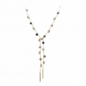 Náhrdelník Fine Choker Style Black - Grey Minerals & Crystals Gold