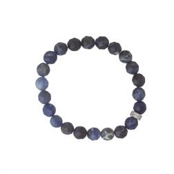 Náramok Mineral Dark Blue Jadeit Silver Zircon