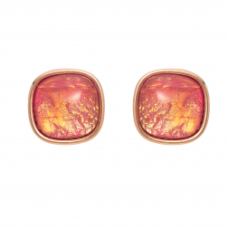 Náušnice Mimi Square Pink Opal Resin Gold