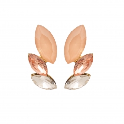 Náušnice Dita Exclusive Elegance Chic Modern Peach Crystals Gold