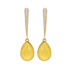 Náušnice Lilja Exclusive Elegance Yellow Dropp Crystals Gold