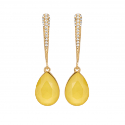 Náušnice Lilja Exclusive Elegance Yellow Dropp Crystals Gold