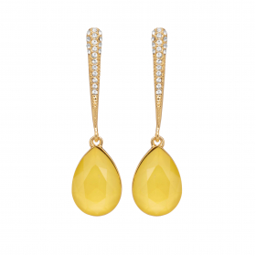 Náušnice Lilja Exclusive Elegance Yellow Dropp Crystals Gold