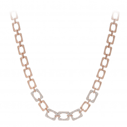 Náhrdelník Modern Chain Style Zircon Crystals Rose Gold