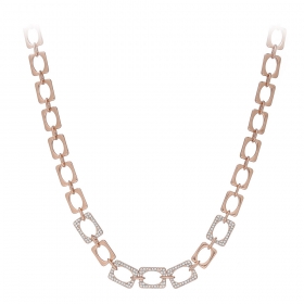 Náhrdelník Modern Chain Style Zircon Crystals Rose Gold
