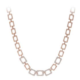 Náhrdelník Modern Chain Style Zircon Crystals Rose Gold