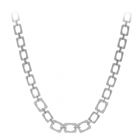 Náhrdelník Modern Chain Style Zircon Crystals Silver