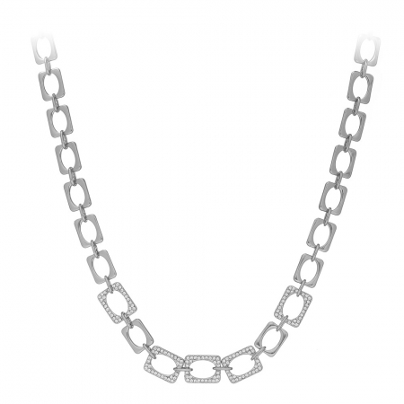 Náhrdelník Modern Chain Style Zircon Crystals Silver