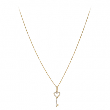 Náhrdelník Fine Gold Key Zircon Crystals Gold