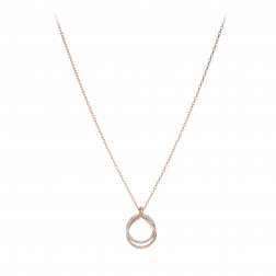 Náhrdelník Double Circle Zircon Rosegold