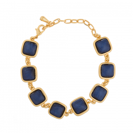 Náramok Dark Blue Squares Gold