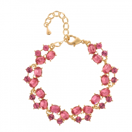 Náramok Lace Luxury Pink Crystal Gold