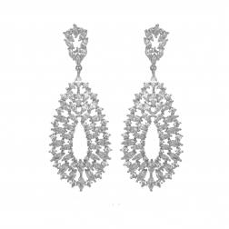 Náušnice Gina Laced Zircon Crystals Silver