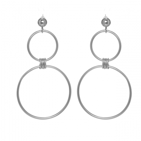 Náušnice Modern Design Circle Silver