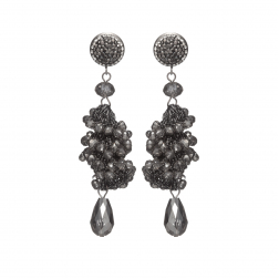 Náušnice Layla Hematit Crystal Beads Silver