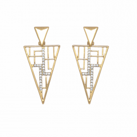 Náušnice Triangle Stone Gold
