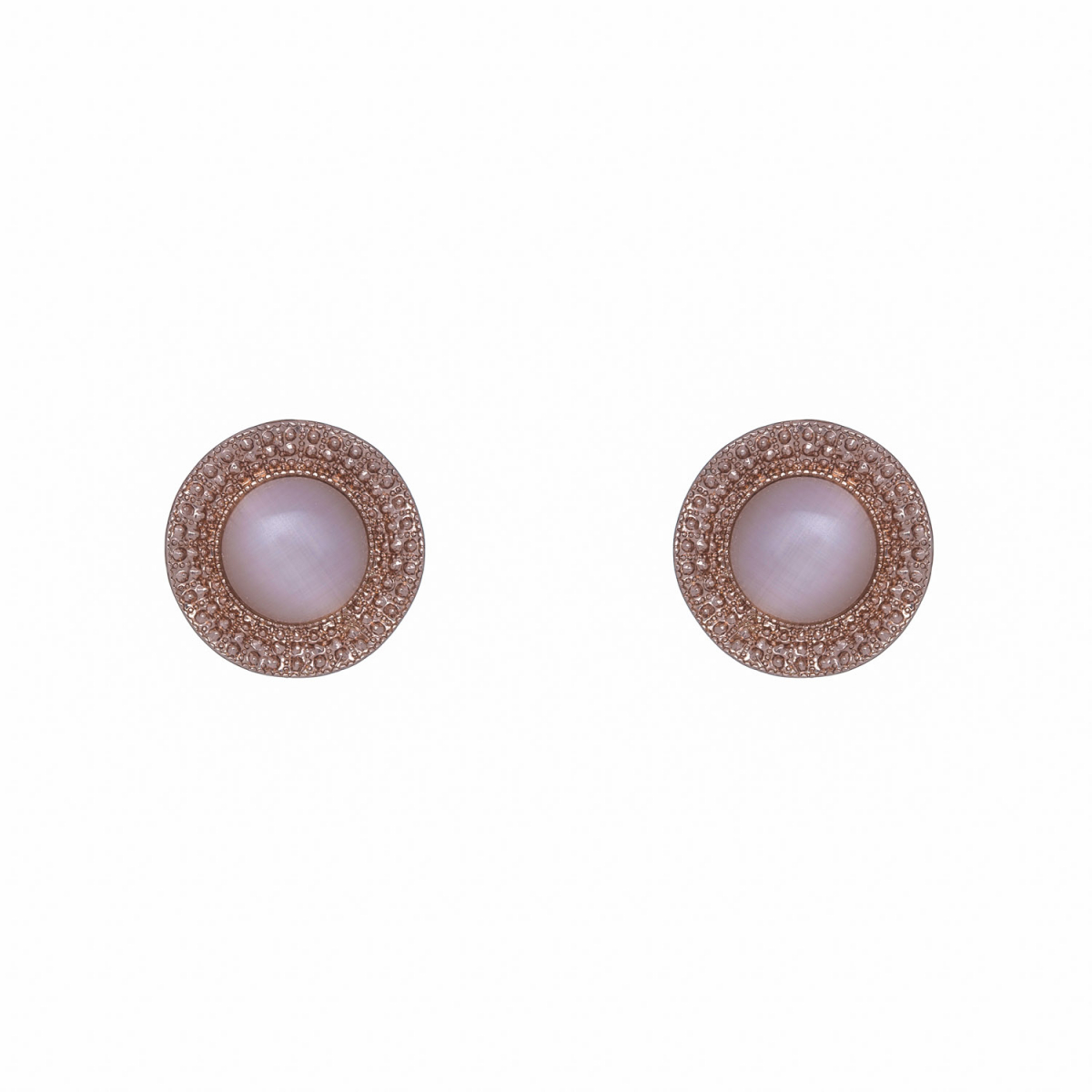 Náušnice White Cateye Button Rosegold Náušnice White Cateye Button Rosegold