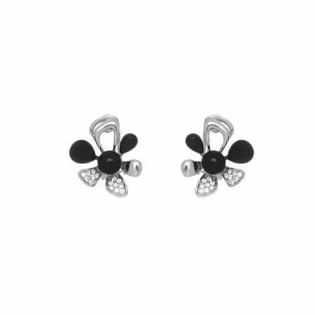 Náušnice Serena Flower Black