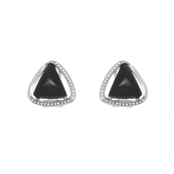 Náušnice Ressie Black Triangle Silver