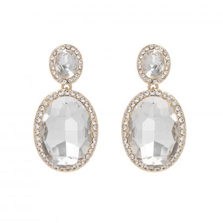 Náušnice Diamant Vintage Crystal Gold