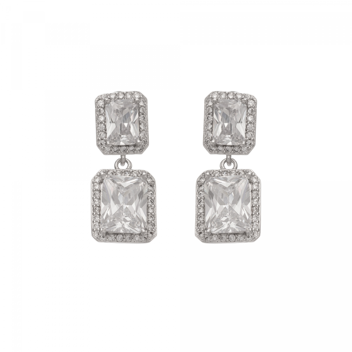 Náušnice Emily Square Zircon Silver Náušnice Emily Square Zircon Silver