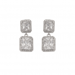 Náušnice Emily Square Zircon Silver