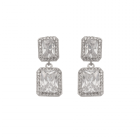 Náušnice Emily Square Zircon Silver