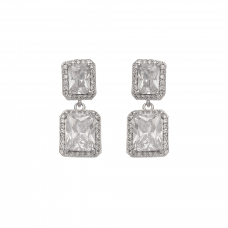 Náušnice Emily Square Zircon Silver