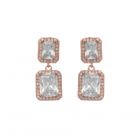 Náušnice Emily Square Zircon Rosegold
