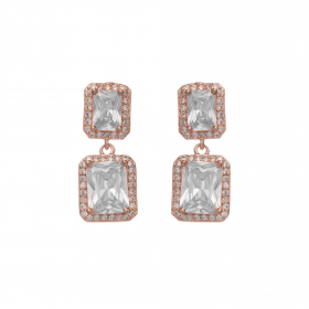 Náušnice Emily Square Zircon Rosegold