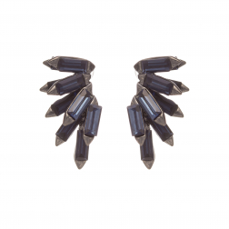 Náušnice Rock Chic Blue Crystal Gunmetal
