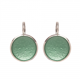 Náušnice Flat Circle Colour Green Silver