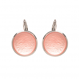 Náušnice Flat Circle Colour Light Pink Silver