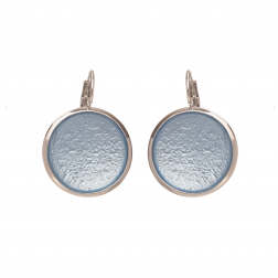 Náušnice Flat Circle Colour Light Blue Silver