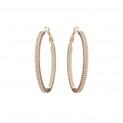 Náušnice Oval Circle Swarovski Crystal Gold