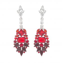 Náušnice Liza Elegance Red Crystal