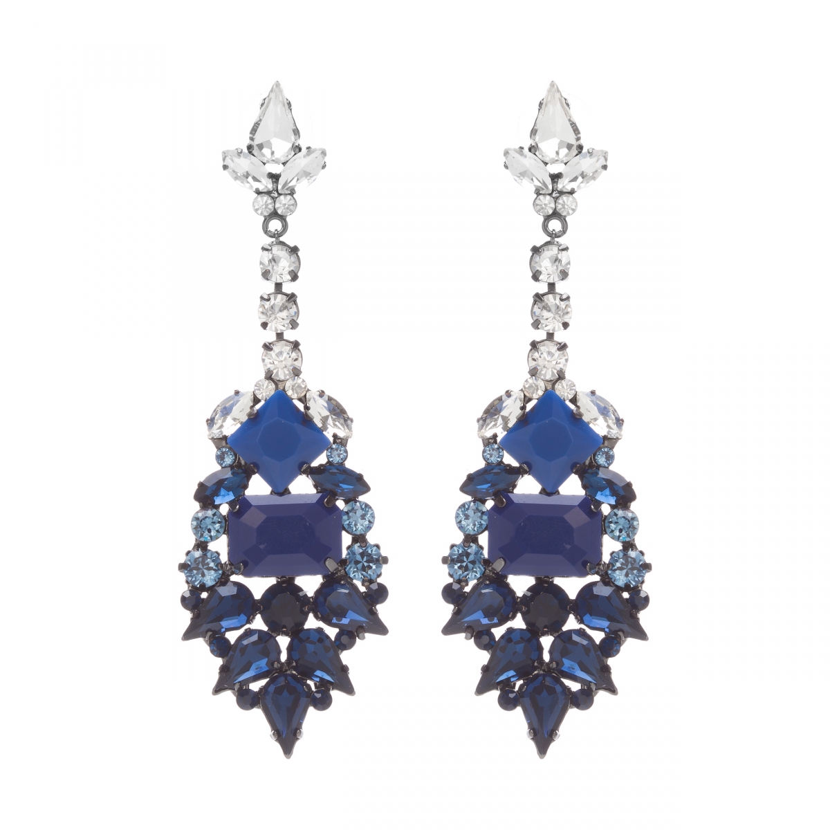 Náušnice Liza Elegance Blue Crystal