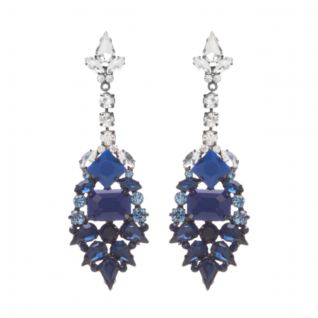 Náušnice Liza Elegance Blue Crystal