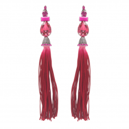 Náušnice Fuchsia Long Crystal Stripe