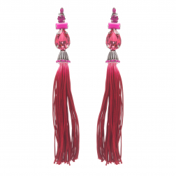 Náušnice Fuchsia Long Crystal Stripe