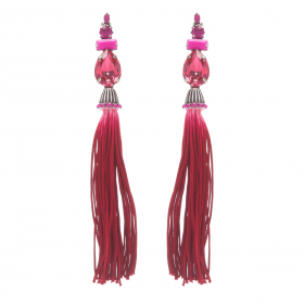 Náušnice Fuchsia Long Crystal Stripe
